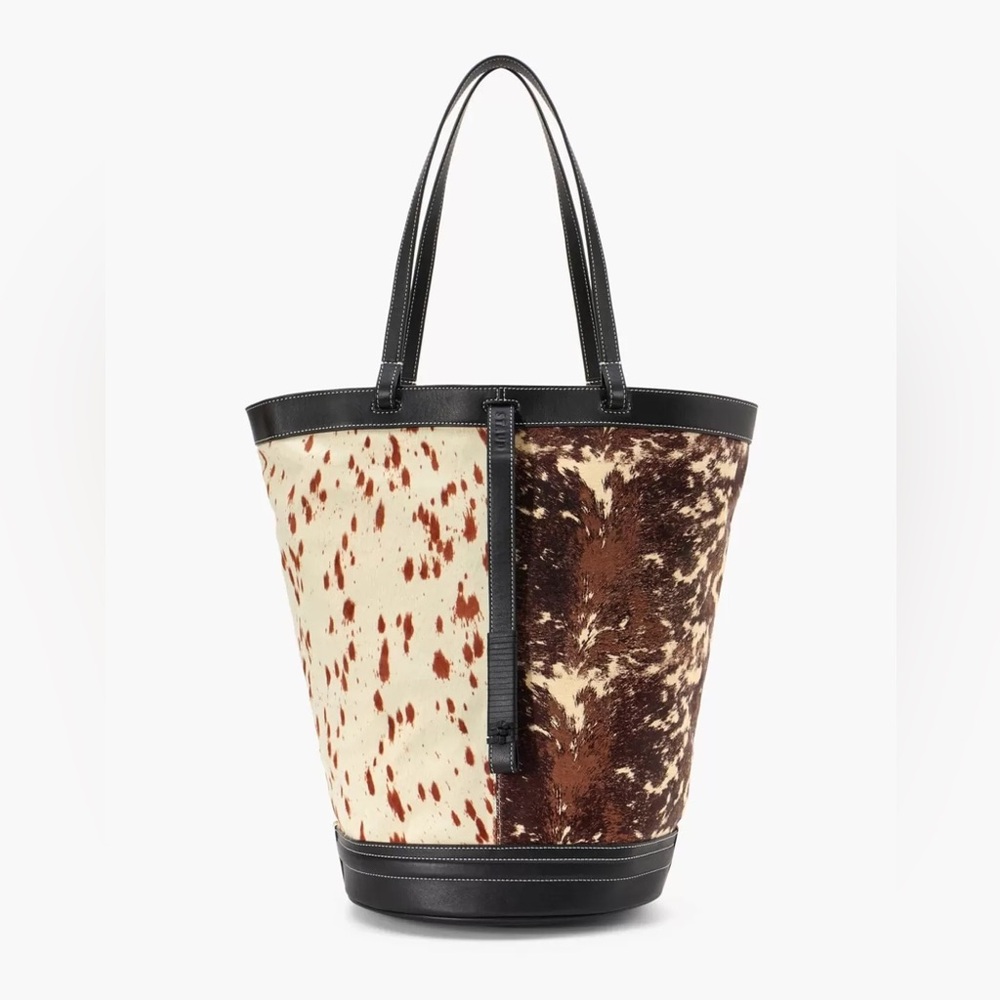 NWT STAUD Henri Bucket Tote in Mixed Haircalf